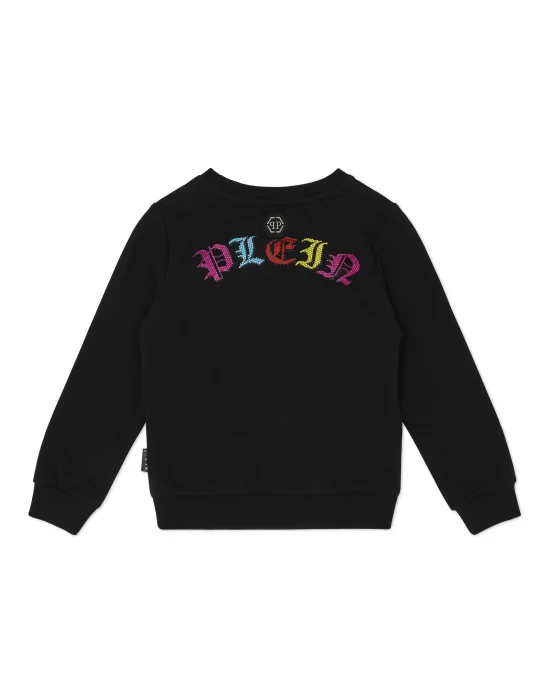 Oversized Sweatshirt with Crystals Smile