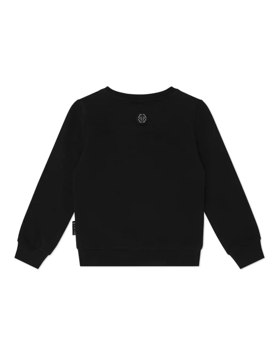 Oversized Sweatshirt with Crystals Smile
