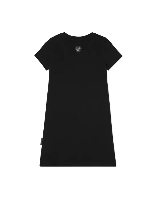 Padded Shoulder T-Shirt Short Dress Heart