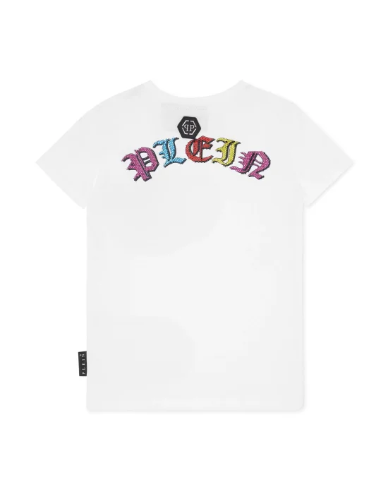 Padded Shoulder T-shirt Sexy Pure Fit Smile