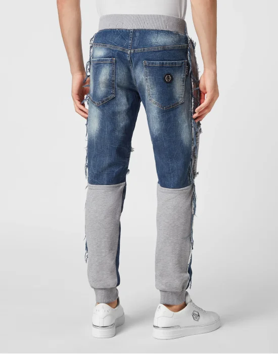 Denim Jogging Trousers Skull&Bones