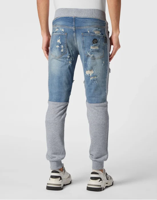 Denim Jogging Trousers Skull&Bones