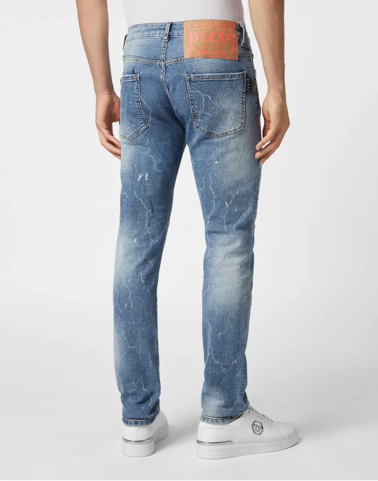 Denim Trousers Super Straight Cut Skull&Bones