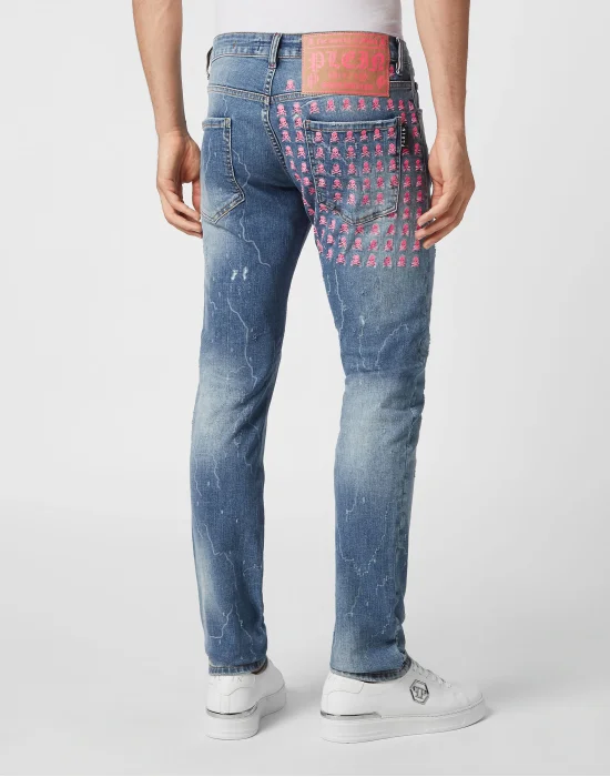 Denim Trousers Super Straight Cut Skull&Bones