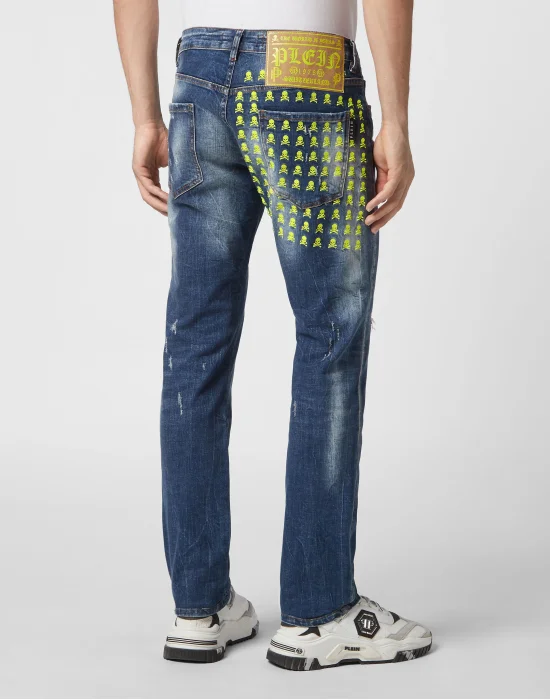 Denim Trousers Super Straight Cut Skull&Bones