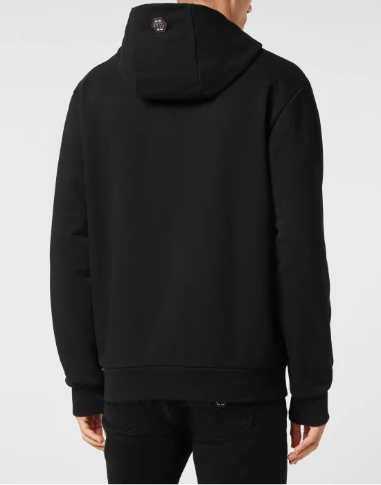 Hoodie Sweatshirt with Crystals Skull