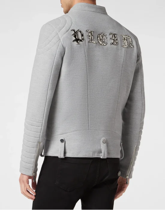 Woolen Cloth Biker Jacket Gothic Plein