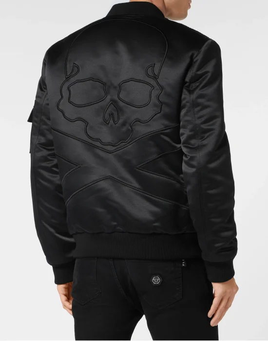 Satin Top Gun Bomber Skull&Bones