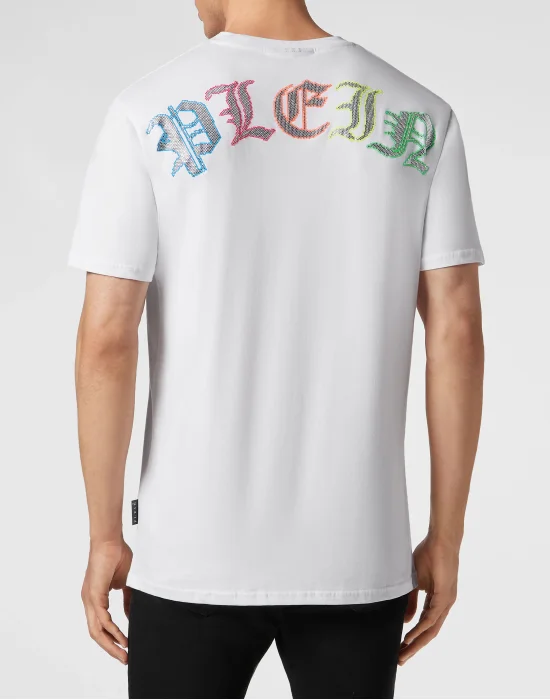 Embroidered T-shirt Round Neck SS with Crystals Gothic Plein