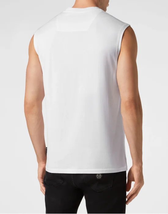 Sleeveless T-shirt Round Neck