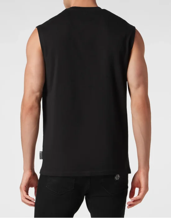 Sleeveless T-shirt Round Neck