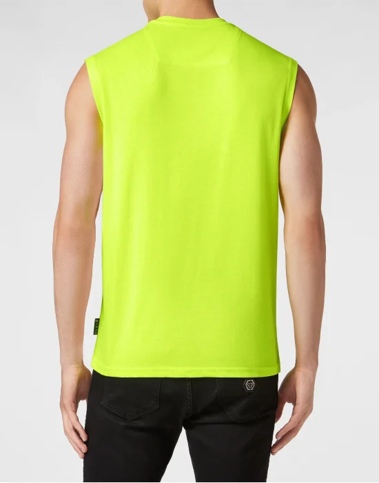 Sleeveless T-shirt Round Neck