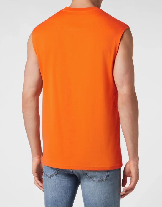 Sleeveless T-shirt Round Neck