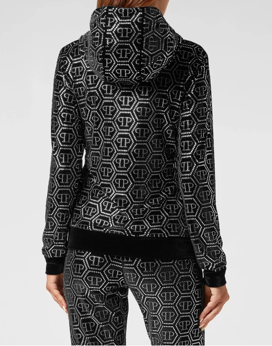 ?henille Jogging Tracksuit: Hoodie/Trousers Monogram Strass