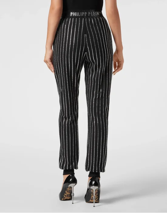 Jogging Trousers Crystal Pinstripe