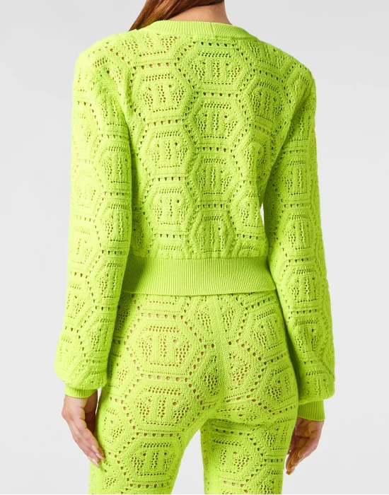 Fluo Knit Cardigan Monogram