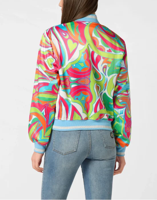 Satin Bomber Colorful Circus