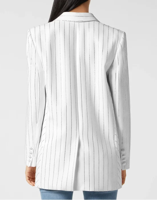 Cady Blazer Crystal Pinstripe
