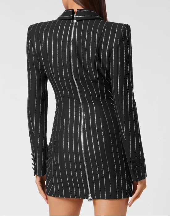 Cady Superfitted Dress Crystal Pinstripe