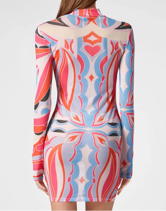 Mini Dress LS Colorful Circus