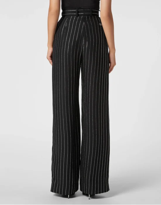 Cady Trousers Man Fit Crystal Pinstripe