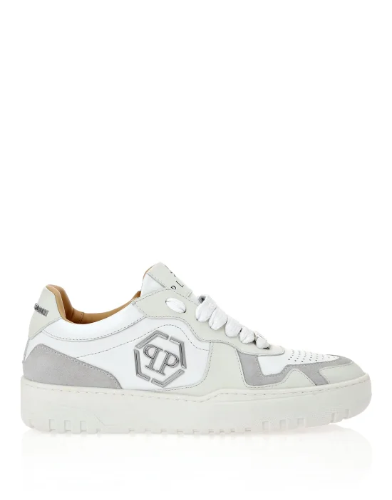 Mix Leather Lo-Top Sneakers