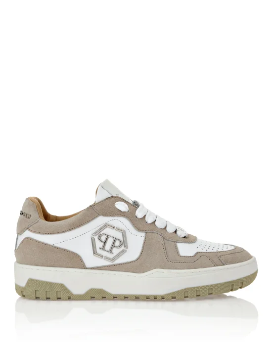 Mix Leather Lo-Top Sneakers