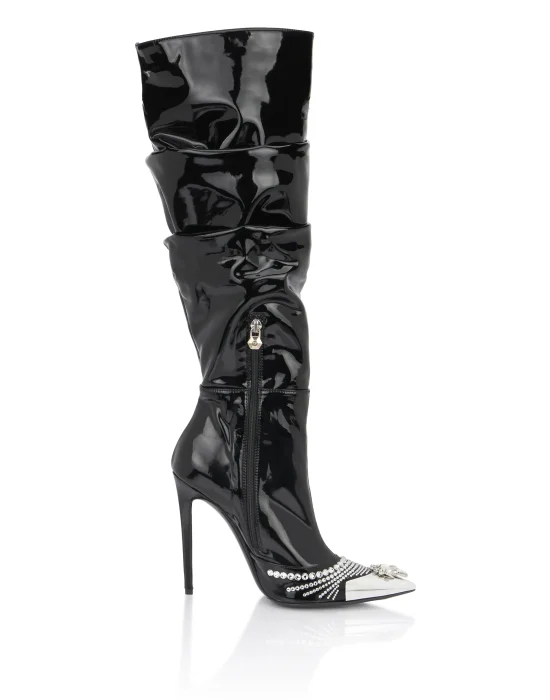 Patent Leather Boots Hi-Heels