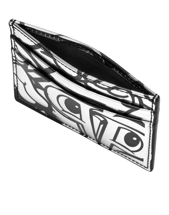Mirror Leather Credit Cards Holder Smile