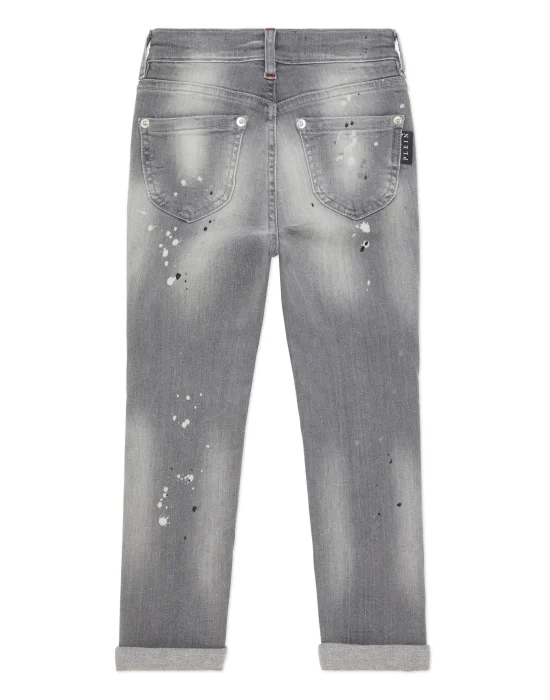 Denim Skinny Fit Trousers Italic Plein