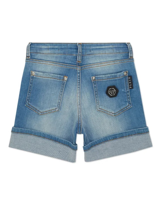 Cuff Denim Shorts