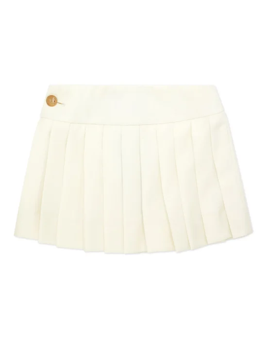 Wool Pleated Mini Skirt