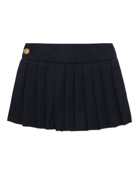 Wool Pleated Mini Skirt