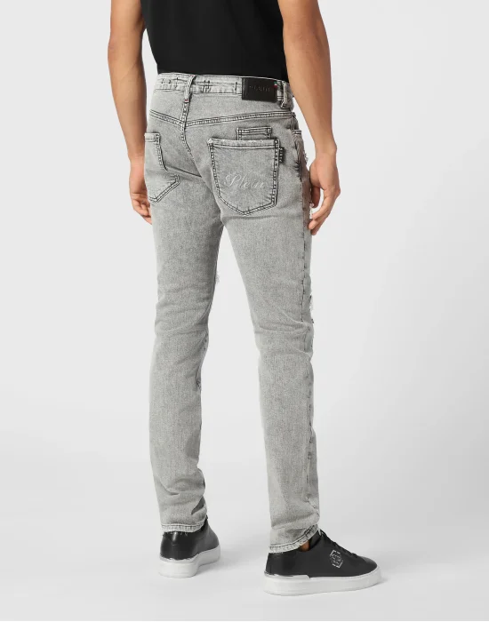 Denim Super Straight Cut Fit Trousers