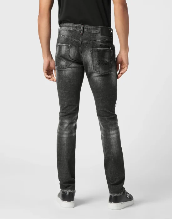 Denim Super Straight Cut Fit Trousers