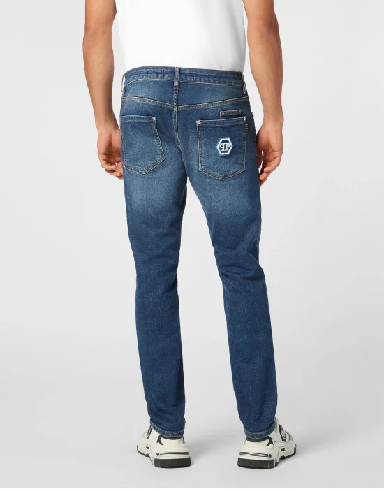 Denim Super Straight Cut Fit Trousers Hexagon