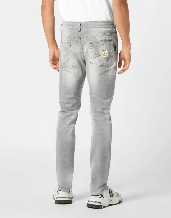 Denim Super Straight Cut Fit Trousers Hexagon