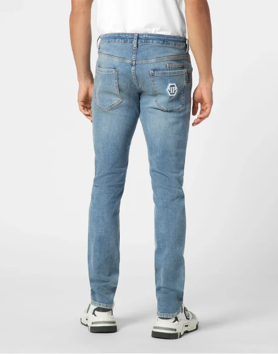 Denim Super Straight Cut Fit Trousers Hexagon