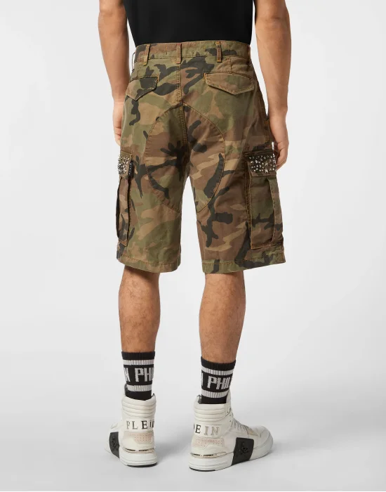Denim Cargo Shorts Studs