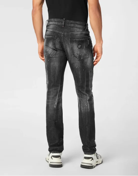 Denim Rock Star Fit Trousers Studs