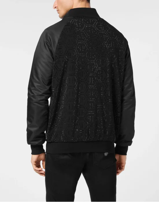 Jacket Jogging Nylon Inserts Monogram Strass