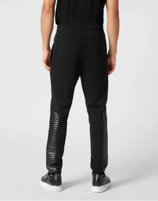 Jogging Trousers With Leather Inserts
