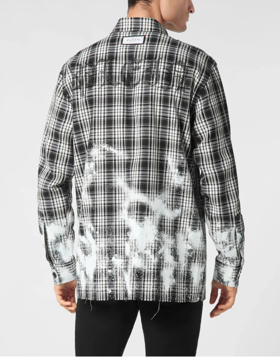 Padded Vintage Checked Military Overshirt LS Gothic Plein