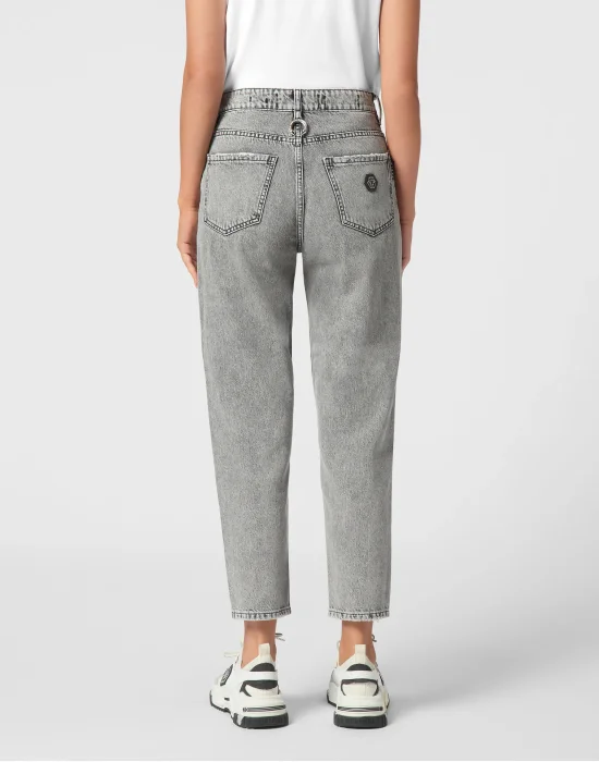 Denim Mom Fit Trousers