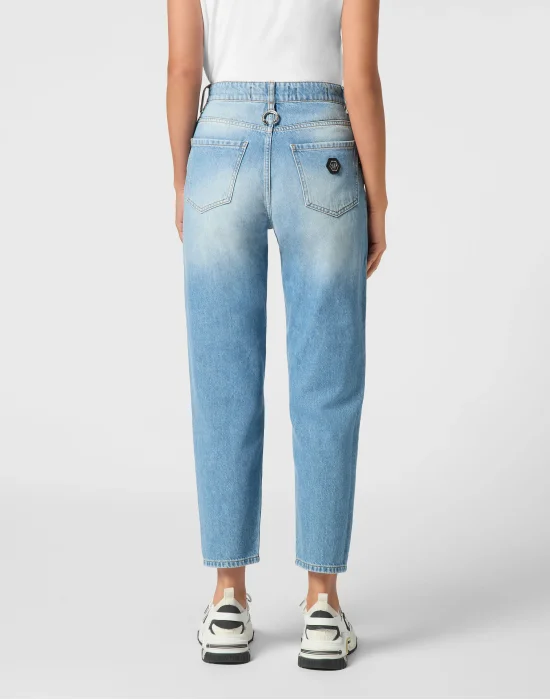Denim Mom Fit Trousers