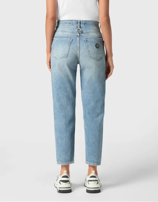 Denim Mom Fit Trousers