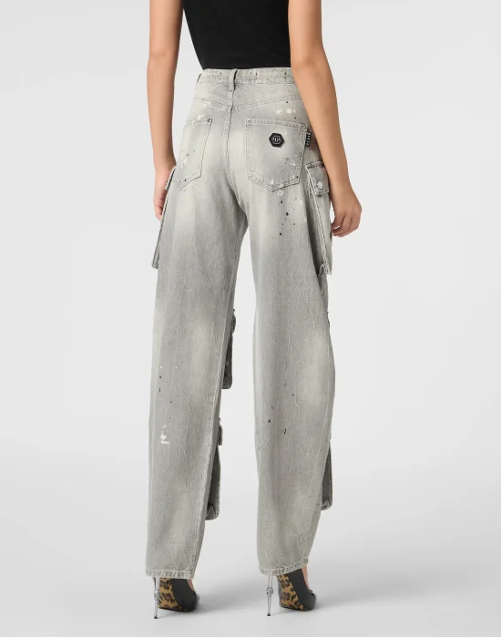 Denim Cargo Trousers