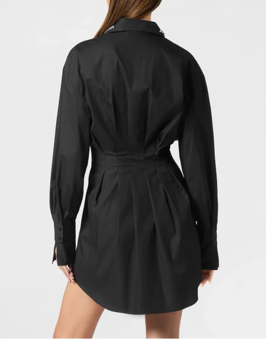 Mini Shirt Dress LS Strass