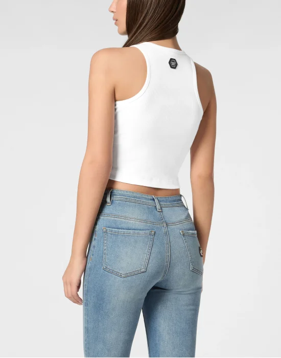 Jersey Rib Tank Top Fringe