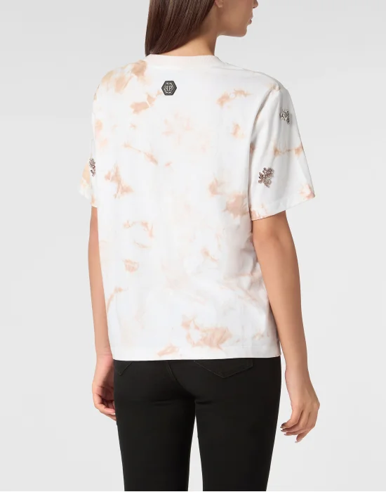 Tie-Dye T-Shirt Man Fit Round Neck SS Flowers